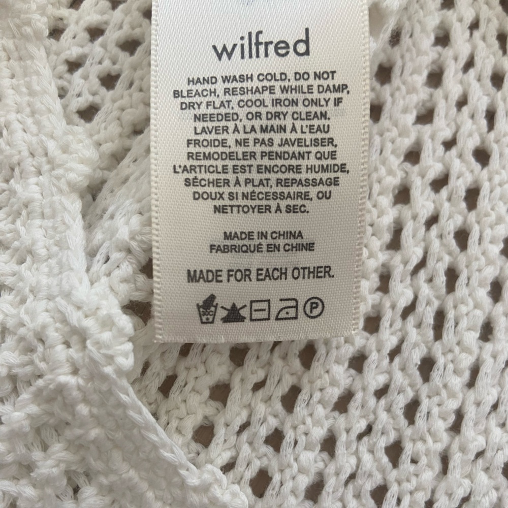 Aritzia Wilfred Peek Cotton Crochet Tank Top XXS Cream - Picture 5 of 9